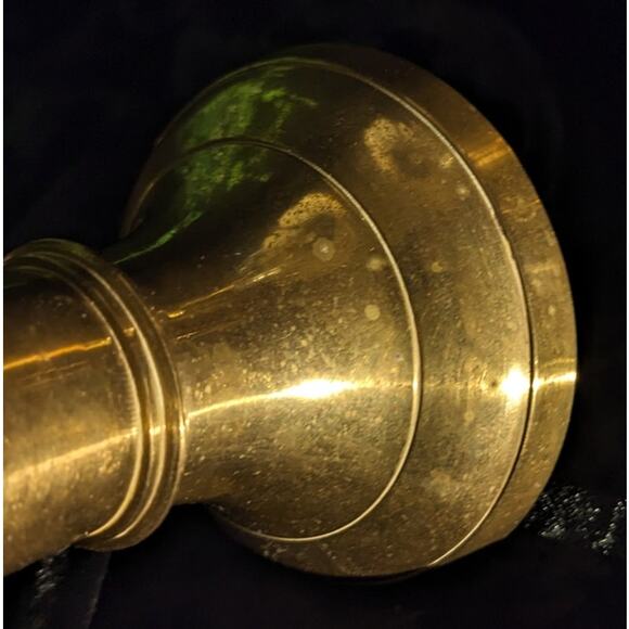 Vintage 10"H Solid Brass Decorative Patina Vase, Handmade in India - Picture 6 of 7